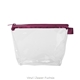 a clear bag & fuchsia zipper tweedle dee cosmetic bag