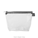 a clear bag & gray zipper tweedle dee cosmetic bag