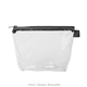 a clear bag & briquette zipper tweedle dee cosmetic bag