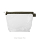 a clear bag & pine zipper tweedle dee cosmetic bag