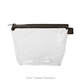 a clear bag & espresso zipper tweedle dee cosmetic bag