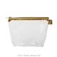 a clear bag & harvest tan zipper tweedle dee cosmetic bag
