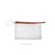 a clear bag & terra cotta zipper jetsetter medium - clear vinyl