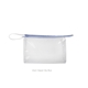 a clear bag & sky blue zipper jetsetter medium - clear vinyl