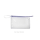 a clear bag & periwinkle zipper jetsetter medium - clear vinyl