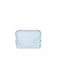 aerial view a beach wash denim bag & flamingo zipper denim busy bee pouch, image 1 of 2