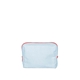aerial view a beach wash denim bag & grapefruit zipper denim busy bee pouch, image 1 of 2