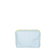 aerial view a beach wash denim bag & lemon chiffon zipper denim busy bee pouch, image 1 of 2