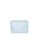 aerial view a beach wash denim bag & pool blue zipper denim busy bee pouch, image 1 of 2