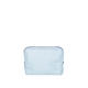 aerial view a beach wash denim bag & periwinkle zipper denim busy bee pouch, image 1 of 2
