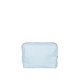 aerial view a beach wash denim bag & lavender zipper denim busy bee pouch, image 1 of 2