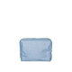 aerial view a french wash denim bag & mint zipper denim busy bee pouch, image 1 of 2