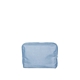 aerial view a french wash denim bag & powder blue zipper denim busy bee pouch, image 1 of 2