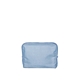aerial view a french wash denim bag & sky blue zipper denim busy bee pouch, image 1 of 2