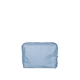 aerial view a french wash denim bag & periwinkle zipper denim busy bee pouch, image 1 of 2