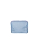 aerial view a french wash denim bag & lavender zipper denim busy bee pouch, image 1 of 2