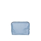 aerial view a french wash denim bag & gray zipper denim busy bee pouch, image 1 of 2