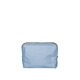aerial view a french wash denim bag & khaki zipper denim busy bee pouch, image 1 of 2