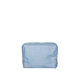 aerial view a french wash denim bag & natural zipper denim busy bee pouch, image 1 of 2