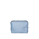 aerial view a french wash denim bag & espresso zipper denim busy bee pouch, image 1 of 2