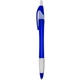 a blue silhouette translucent - retractable ball point pen with clear rubber grip