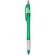 a green silhouette translucent - retractable ball point pen with clear rubber grip