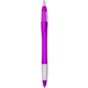 a fuchsia silhouette translucent - retractable ball point pen with clear rubber grip