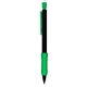 a green mechanical pencils - black barrel with rubber grip 2 hb leads - refillable