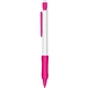 a pink mechanical pencils - white barrel with rubber grip 2 hb leads - refillable