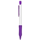 a purple mechanical pencils - white barrel with rubber grip 2 hb leads - refillable