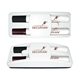 aerial view a white eraser housing with 1 black & 1 brown marker dry erase gear marker eraser set with black brown marker, image 1 of 2