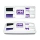 aerial view a white eraser housing with 1 black & 1 purple markers dry erase gear marker eraser set with black purple markers, image 1 of 2