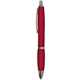 a red madison translucent - retractable ball point pen - black ink