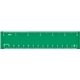a green colorful plastic 6- inch rulers