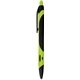 a lt. green gel sport soft touch rubberized hybird ink gel pen - black ink