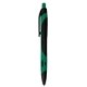 a dark green gel sport soft touch rubberized hybird ink gel pen - black ink