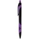 a purple gel sport soft touch rubberized hybird ink gel pen - black ink