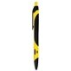 a yellow gel sport soft touch rubberized hybird ink gel pen - black ink