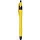 a yellow iwriter(r) smooth - soft touch rubberized ball point pen stylus
