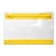 a clear pouch with yellow trim school supply pencil pouch