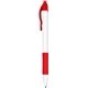 a red zebra sarasa dry x -20- wh retractable gel pen with white body rubber grip