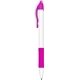 a fuchsia zebra sarasa dry x -20- wh retractable gel pen with white body rubber grip