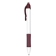 a mahogany zebra sarasa dry x -20- wh retractable gel pen with white body rubber grip