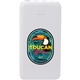 aerial view a white ul listed 5, 000 mah power bank with multi - cables, image 1 of 9