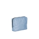 aerial view a french wash denim bag & gray zipper denim busy bee pouch, image 2 of 2