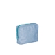 aerial view a french wash denim bag & pool blue zipper denim busy bee pouch, image 2 of 2