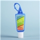 aerial view a group of hand sanitizer gel 1 oz bottle with carabiner, image 2 of 8
