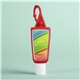 aerial view a group of hand sanitizer gel 1 oz bottle with carabiner, image 3 of 8