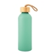 aerial view a jade 25 oz blaire recycled aluminum bottle with bamboo lid, image 1 of 3