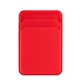 aerial view a red silicone magnetic phone wallet, image 1 of 2